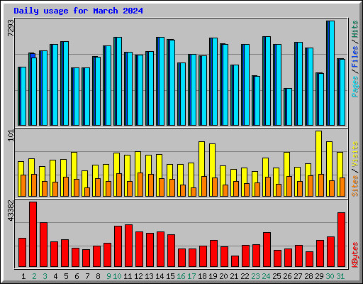 Daily usage for March 2024