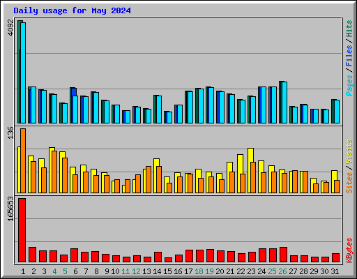 Daily usage for May 2024