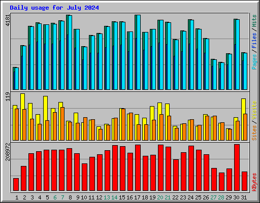 Daily usage for July 2024