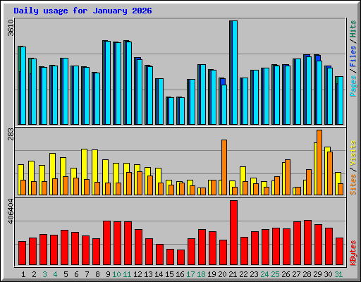 Daily usage for January 2026