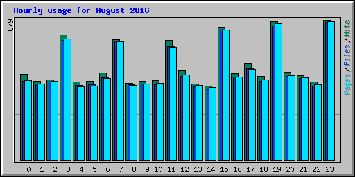 Hourly usage for August 2016