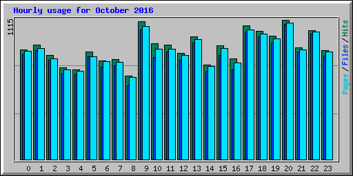 Hourly usage for October 2016