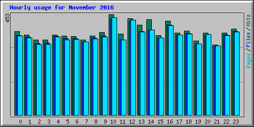Hourly usage for November 2016