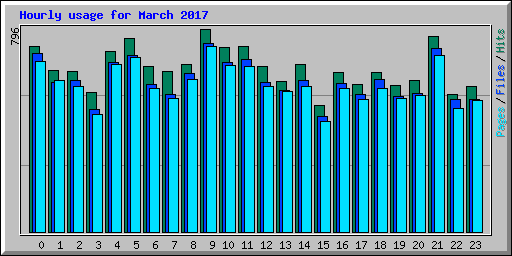 Hourly usage for March 2017