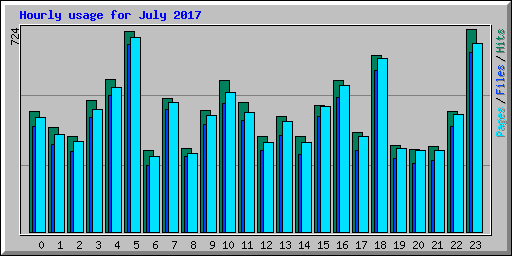 Hourly usage for July 2017