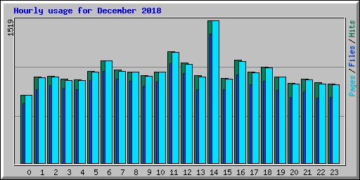 Hourly usage for December 2018