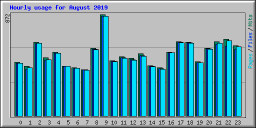 Hourly usage for August 2019