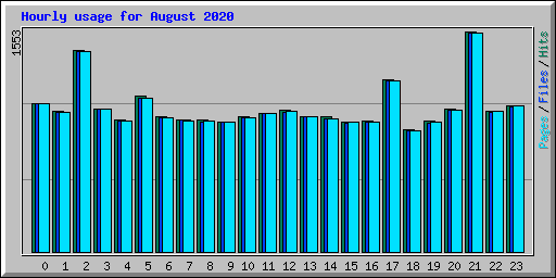Hourly usage for August 2020