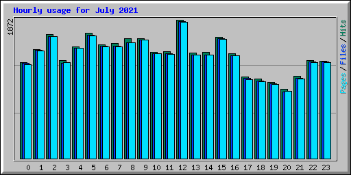 Hourly usage for July 2021