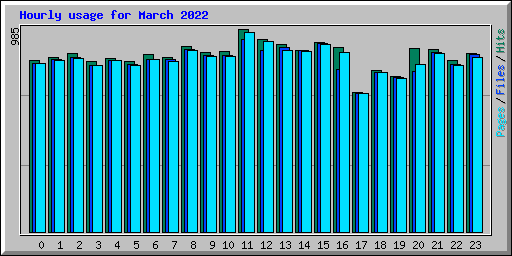 Hourly usage for March 2022