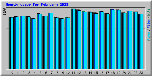 Hourly usage for February 2023