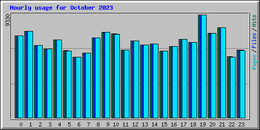 Hourly usage for October 2023
