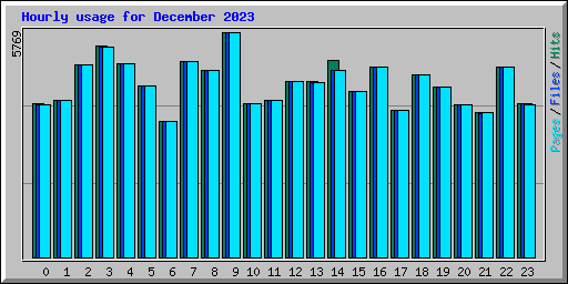 Hourly usage for December 2023