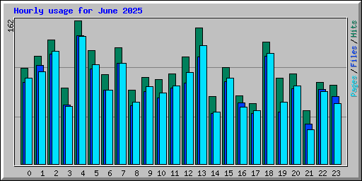 Hourly usage for June 2025