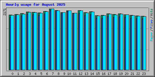 Hourly usage for August 2025