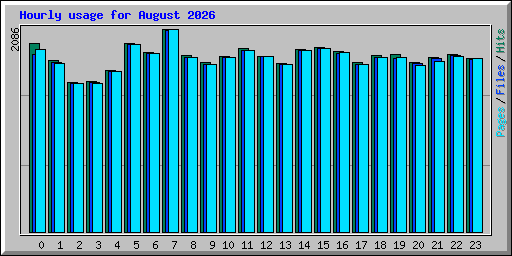 Hourly usage for August 2026